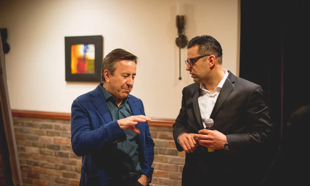 Daniel Boulud &amp; Robby Younes talking behind the scenes at NJ Wine &amp; Food Festival.