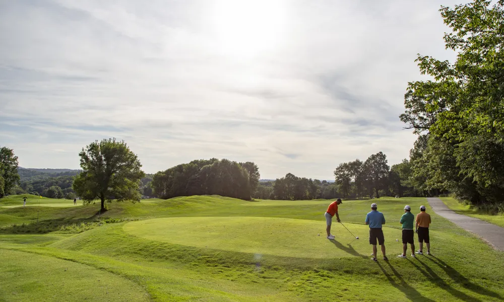 Golfers on a course at Crystal Springs Resort