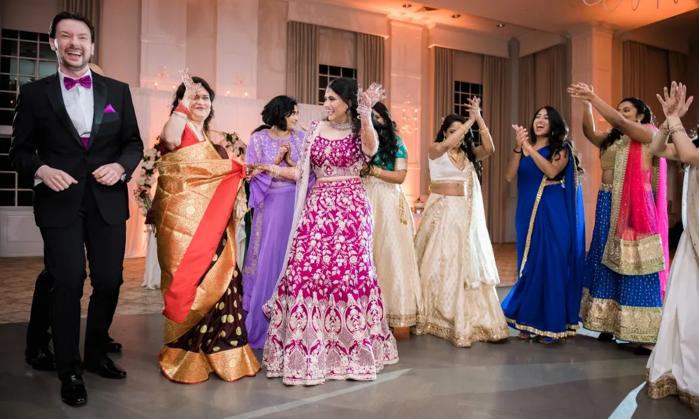 Indian wedding reception in the Emerald Ballroom