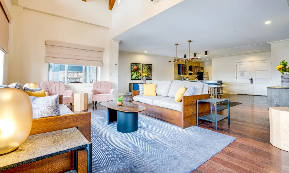 Large living area in hotel suite at Grand Cascades Lodge