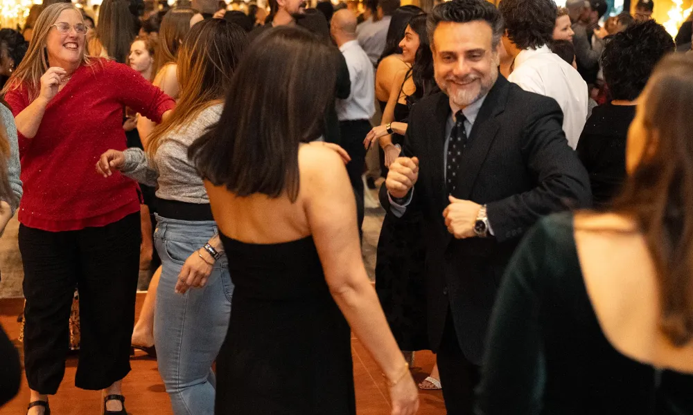 People dancing on Canyon Ballroom dance floor.