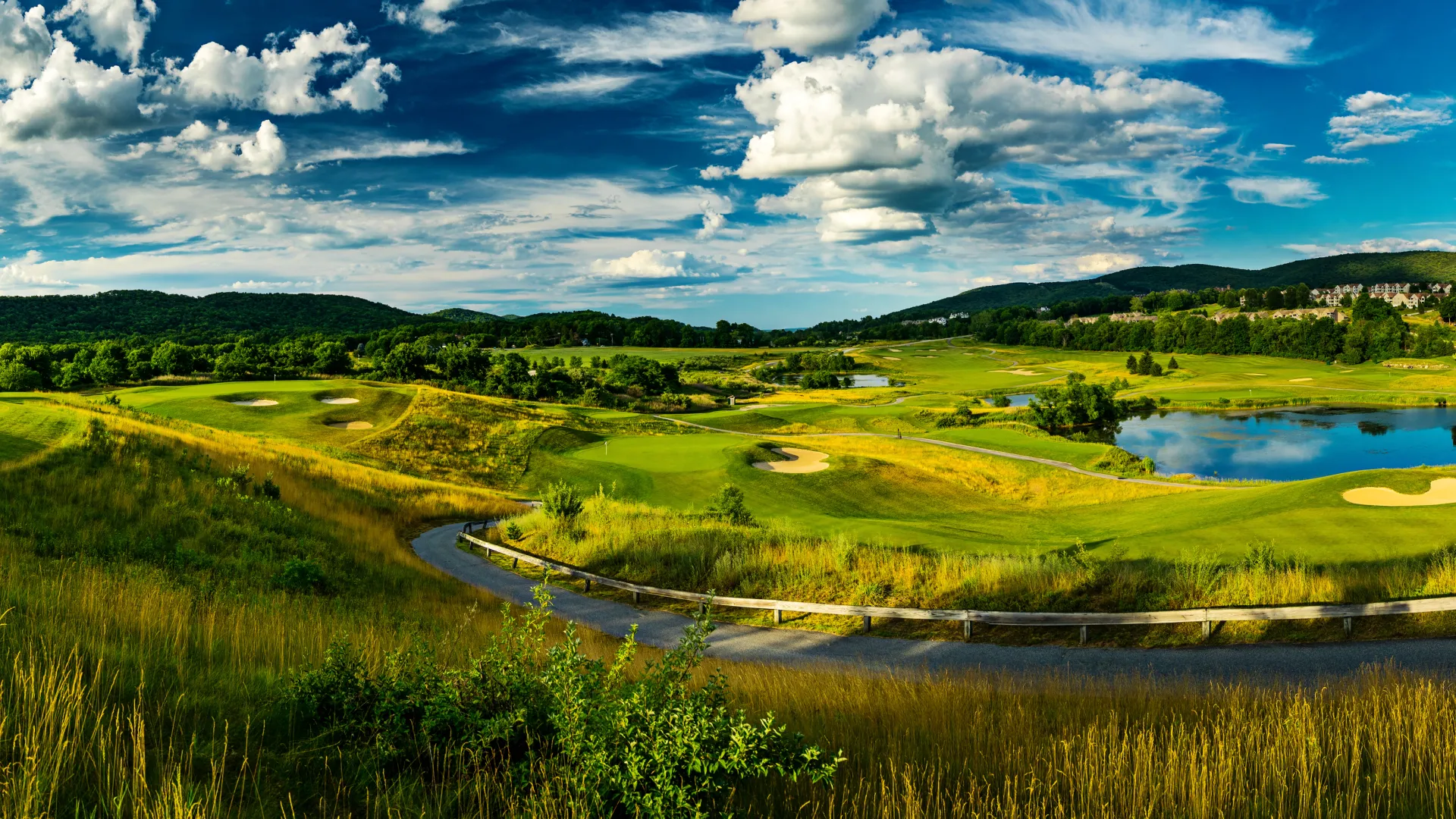 Panoramic view of Wild Turkey golf course at Crystal Springs Resort