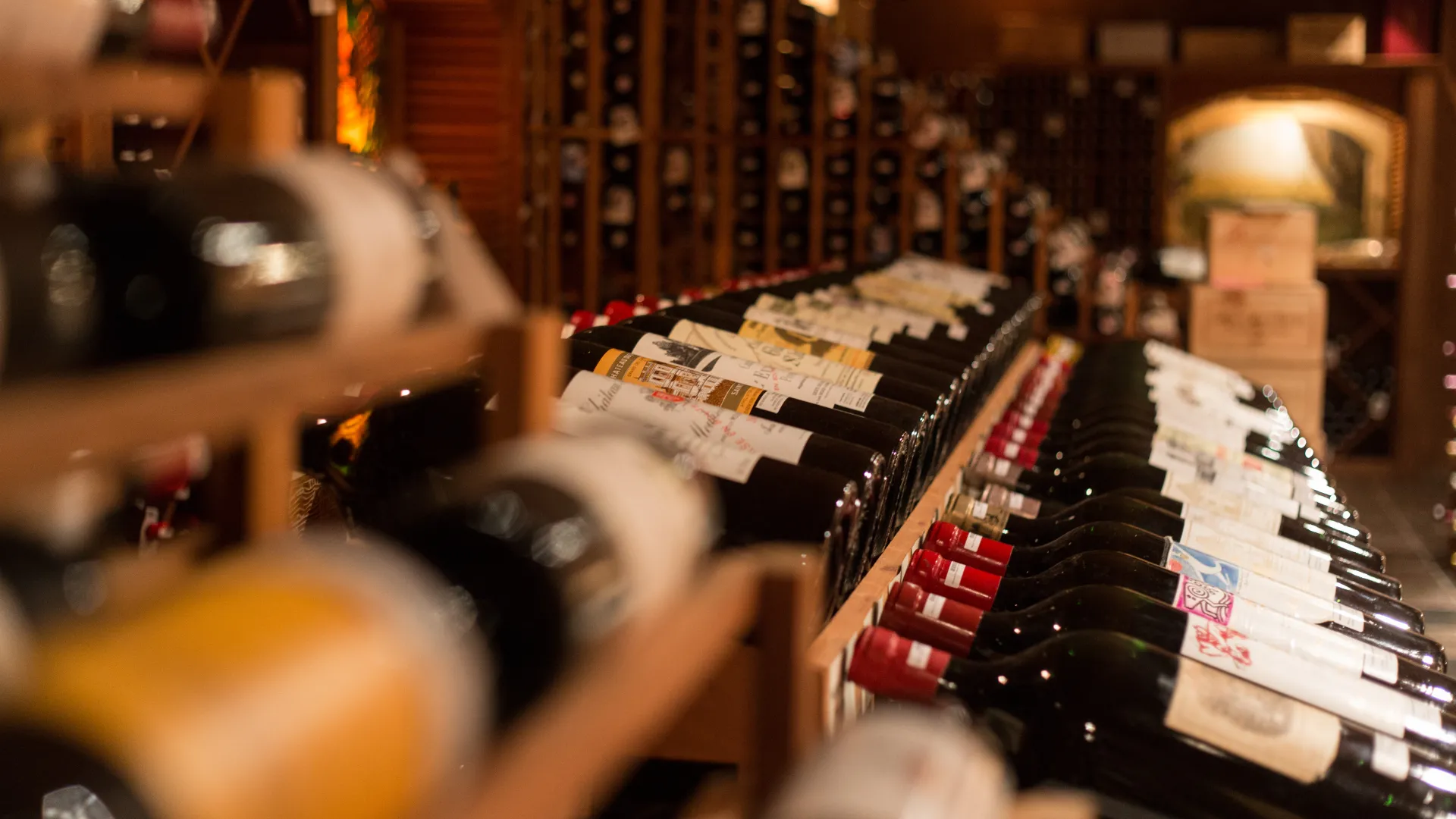 Wine Cellar bottle display.