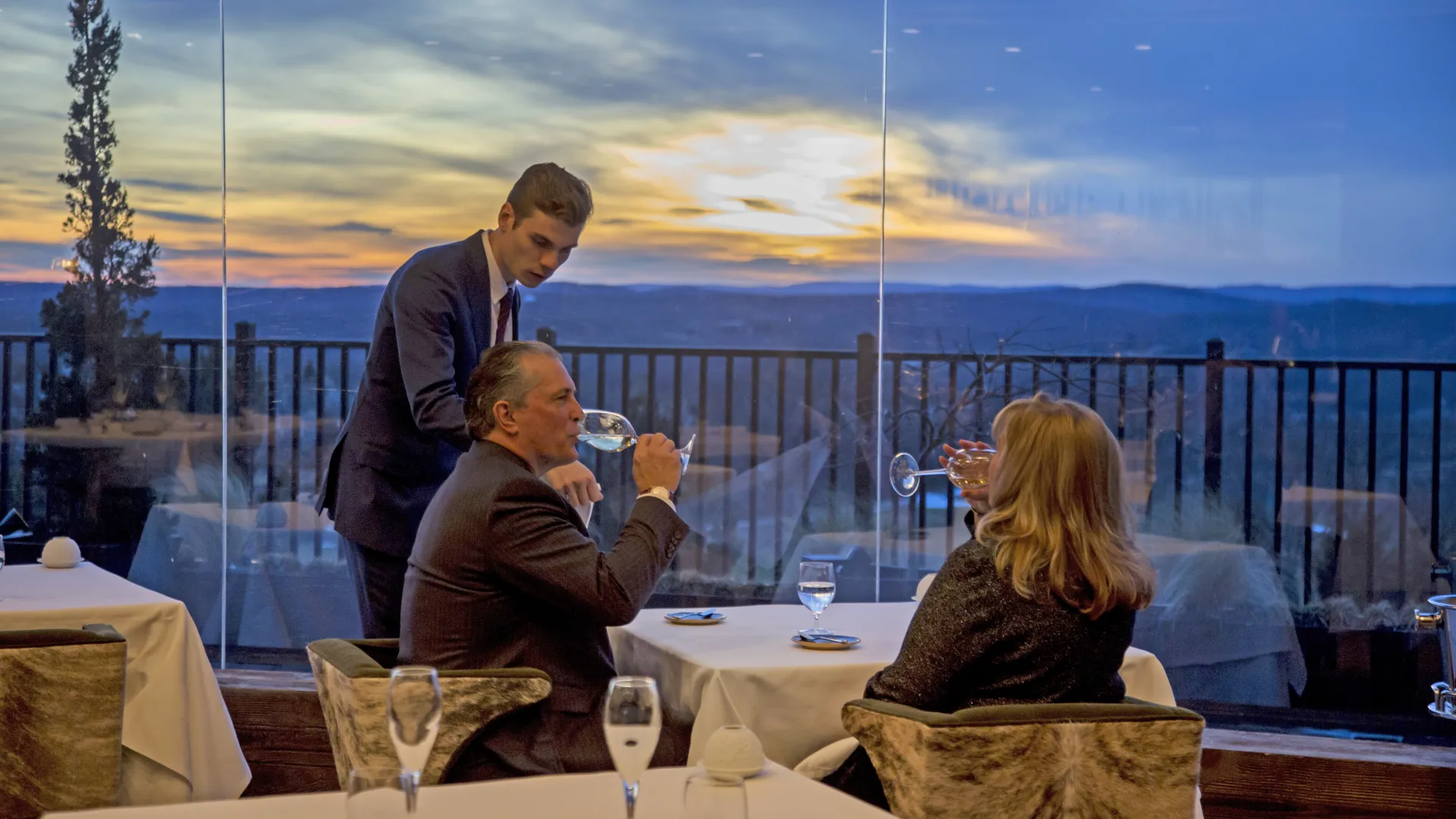 Couple Dining in Restaurant Latour