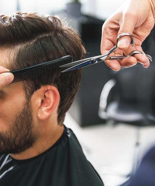 Man getting his haircut.