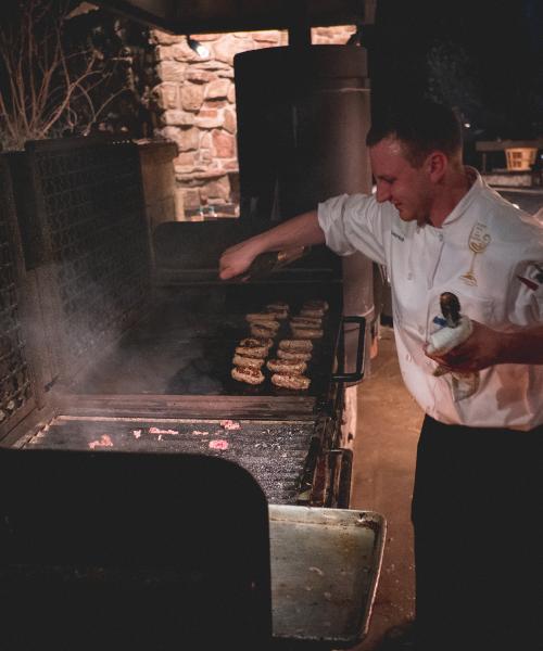 Chef Matt Cooking in Chefs Garden