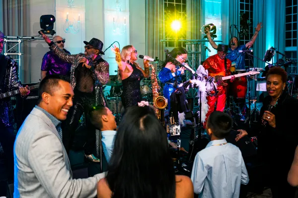 Family dancing in Emerald Ballroom on NYE