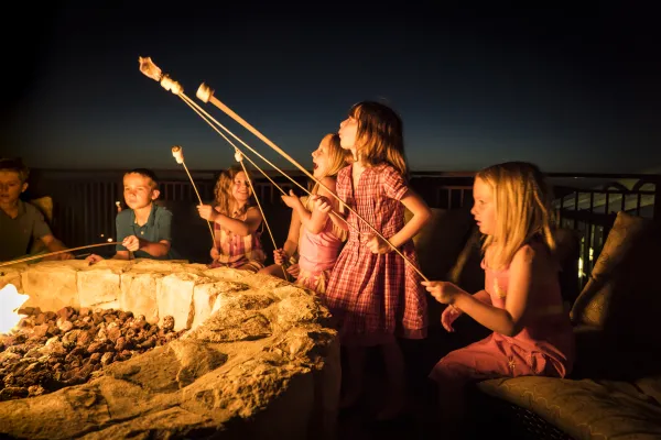 Kids roasting marshmallows