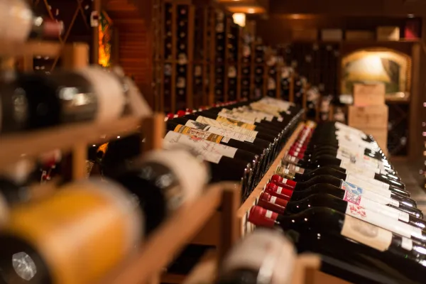 Wine Cellar bottle display.