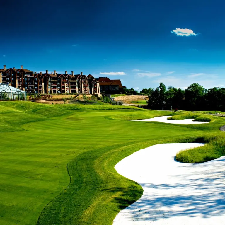 The fairway of Cascades Golf Course at Crystal Springs Resort