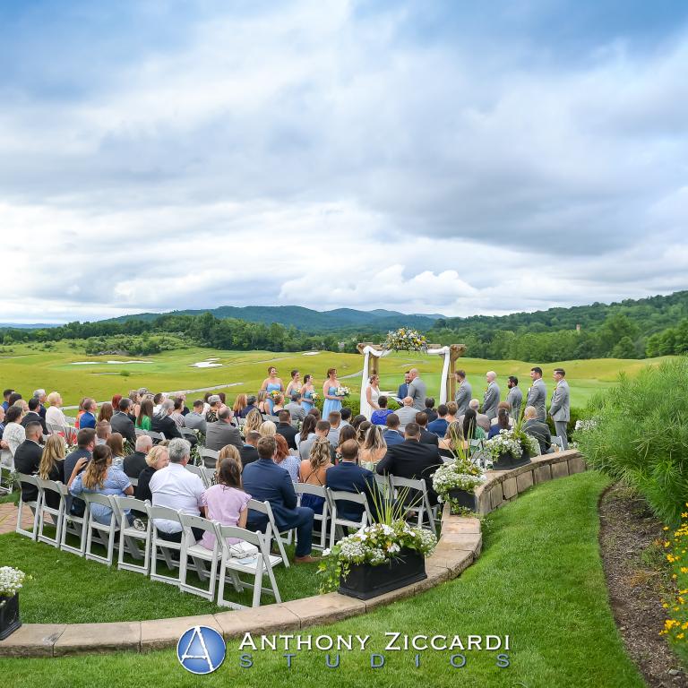 Wedding ceremony in the Ballyowen wedding garden.