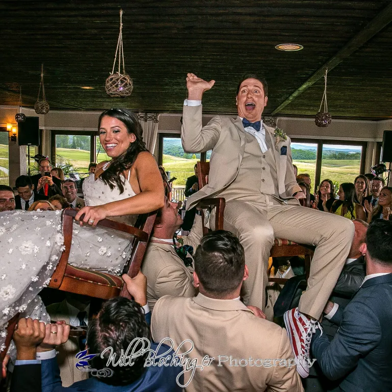 Hora dance tradition at Jewish wedding