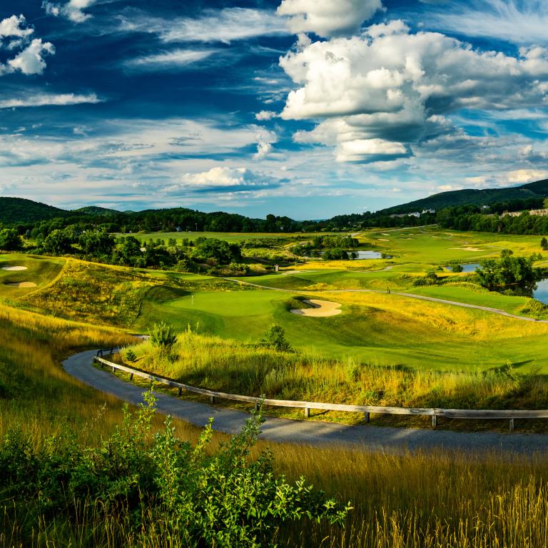 Panoramic view of Wild Turkey golf course at Crystal Springs Resort