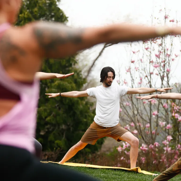 Man posing for yoga