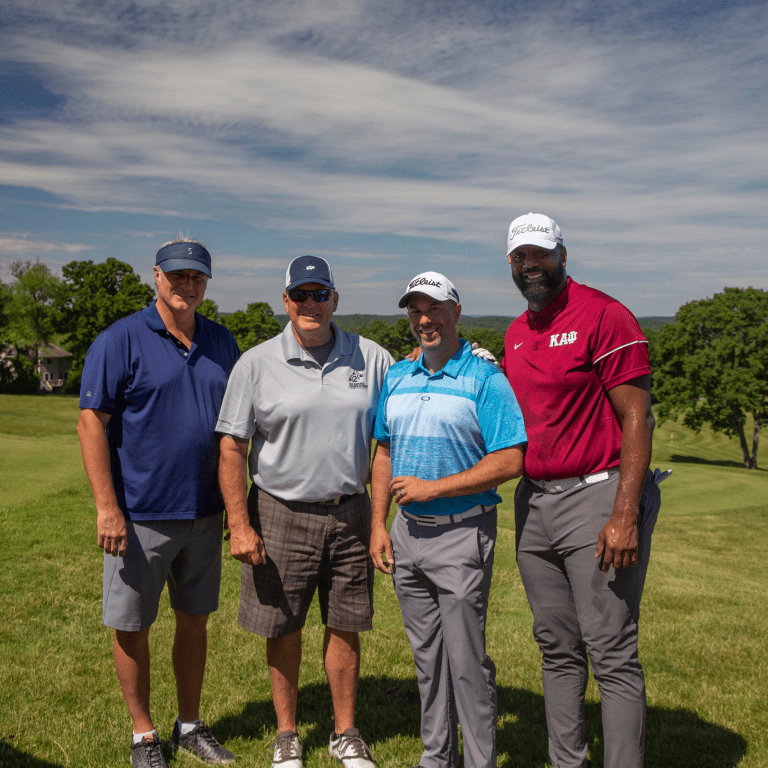 Group of golfers at the Brews and Birdies golf tournament at Crystal Springs Resort