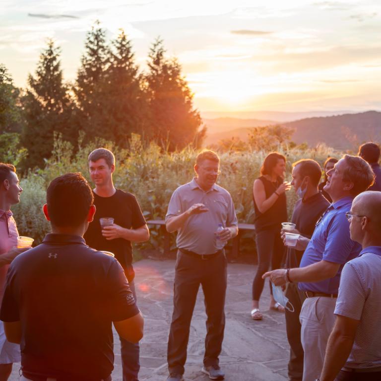 Outdoor gathering space with view