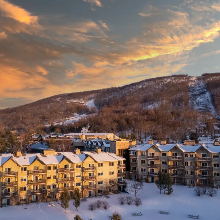 Winter exterior view of Minerals Hotel