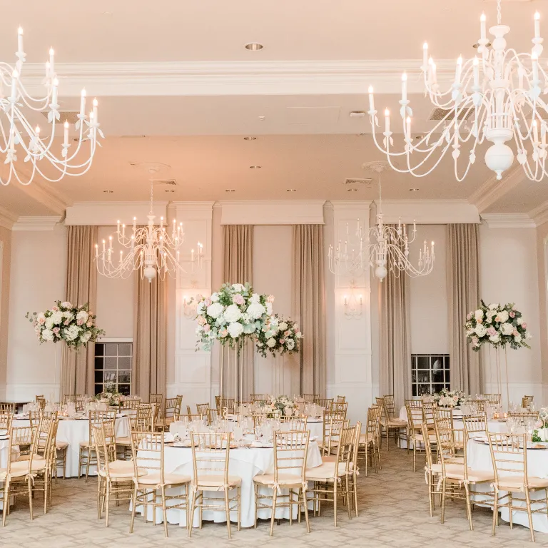 Wedding setup in Emerald Ballroom at Crystal Springs Resort