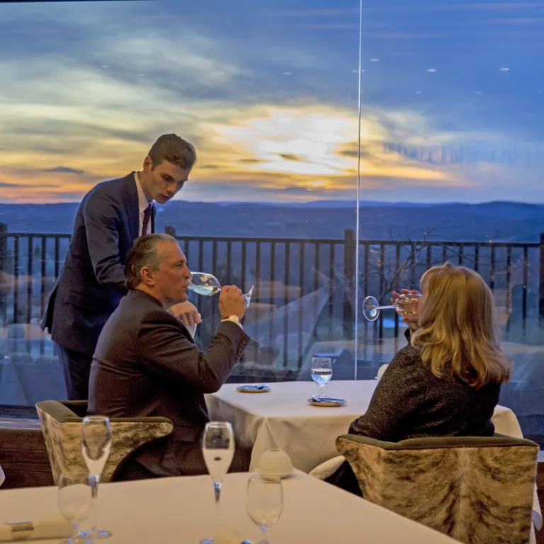 Couple Dining in Restaurant Latour