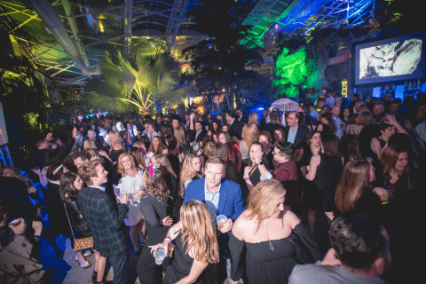 People dancing at Biosphere New Year's Eve party