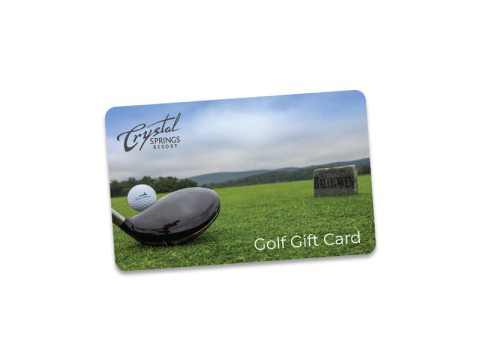 Golf gift card featuring club and ball.