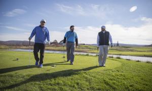 Golfers playing golf in fall at Crystal Springs Resort