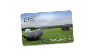 Golf gift card featuring club and ball.