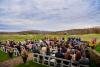 Ballyowen Golf Club wedding ceremony seats full with guests