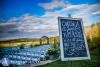 Welcome sign to seating at wedding ceremony