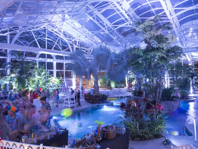 Biosphere Pool Complex at Grand Cascades Lodge during pool party