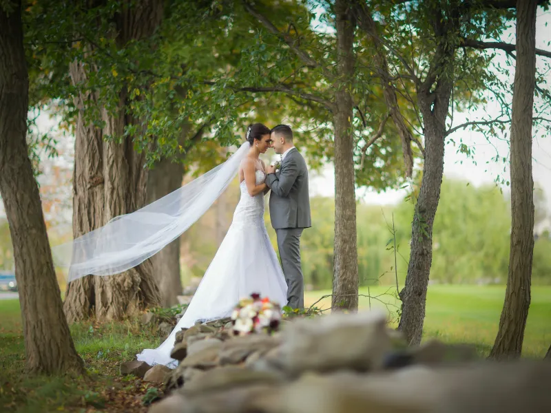 Wedding couple at Crystal Springs Resort