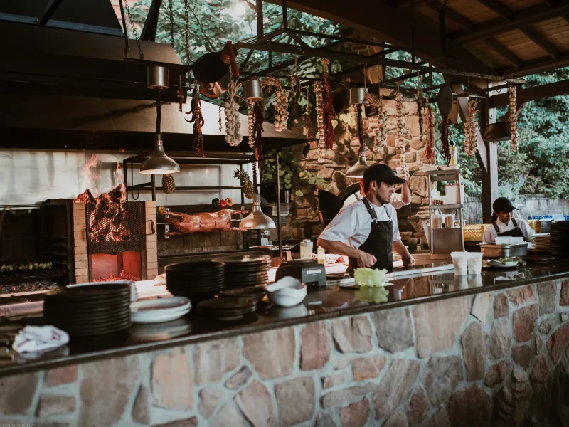 Outdoor kitchen at Chef's Garden