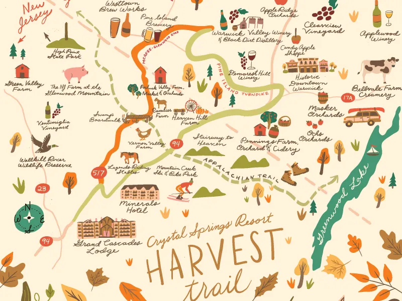 Crystal Springs Resort Harvest Trail Map