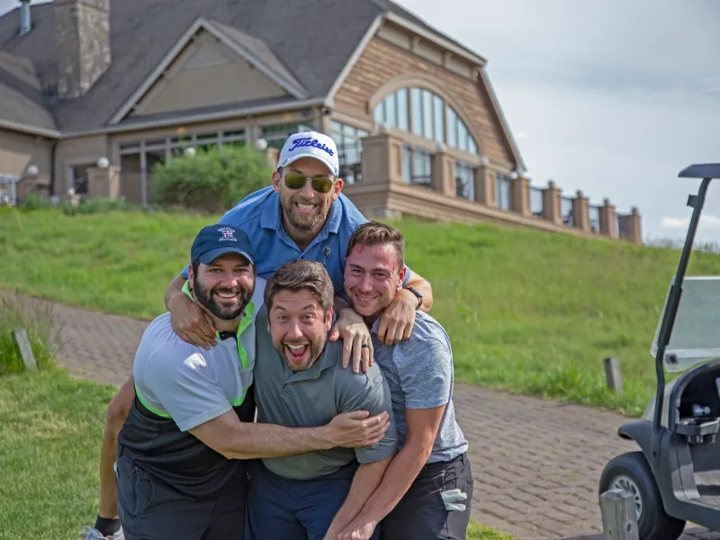 Golfers at the Ballyowen Clubhouse