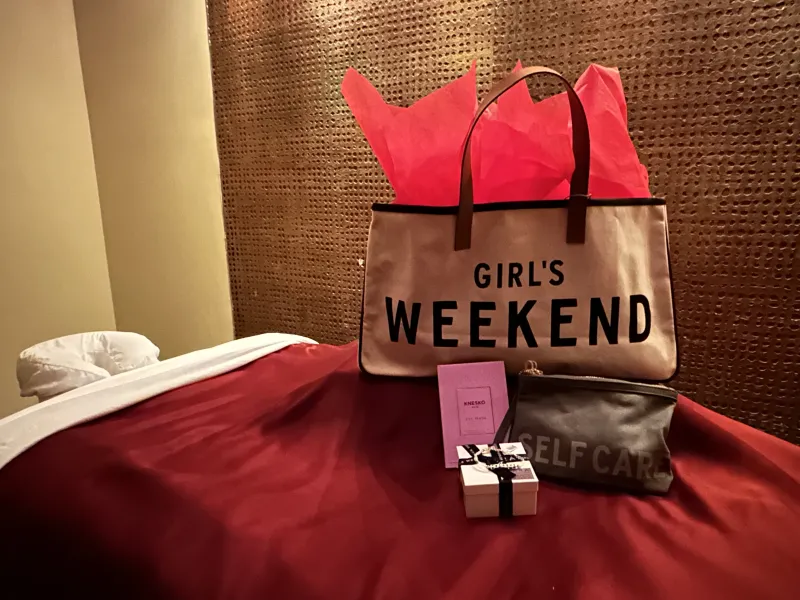 Girls weekend bundle featuring tote, spa products and more